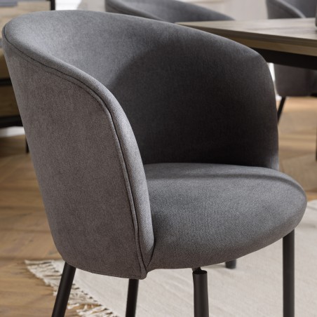 Chaise ALMA en velours gris anthracite