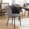 Chaise ALMA en velours gris anthracite