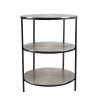 Table d'appoint ronde JOHAN - Aluminium argenté et noir
