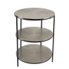 Table d'appoint ronde JOHAN - Aluminium argenté et noir