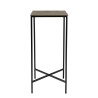 JOHAN Square Side Table Gold Aluminum and Black Metal Legs