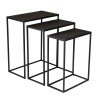 Set de 3 tables gigognes rectangulaires JOHAN - Aluminium Noir
