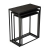 Set de 3 tables gigognes rectangulaires JOHAN - Aluminium Noir