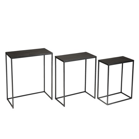 Set de 3 tables gigognes rectangulaires JOHAN - Aluminium Noir