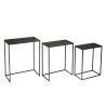 JOHAN - Set of 3 Rectangular Nesting Tables | Black Aluminum Metal Legs