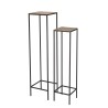 Set de 2 tables gigognes carrées JOHAN - Aluminium doré et noir