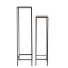 JOHAN Square Nesting Tables Set - Gold Aluminum & Black Metal Legs