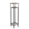 Set de 2 tables gigognes carrées JOHAN - Aluminium doré et noir