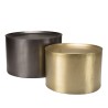 JOHAN - Set of 2 Round Side Tables in Anthracite Grey and Gold Metal