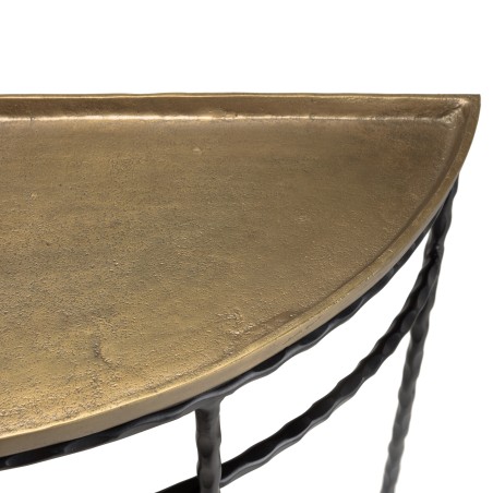 Console demi-lune JOHAN 90x36cm alu doré