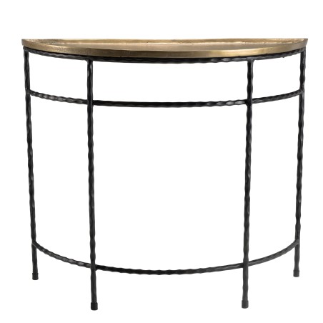 Console demi-lune JOHAN 90x36cm alu doré