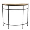 JOHAN Half-Moon Console Table - Gold Aluminium with Twisted Black Metal Legs