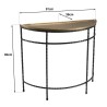 Console demi-lune JOHAN 90x36cm alu doré