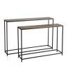 Set de 2 consoles gigognes JOHAN - Aluminium doré et noir