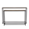 Set de 2 consoles gigognes JOHAN - Aluminium doré et noir