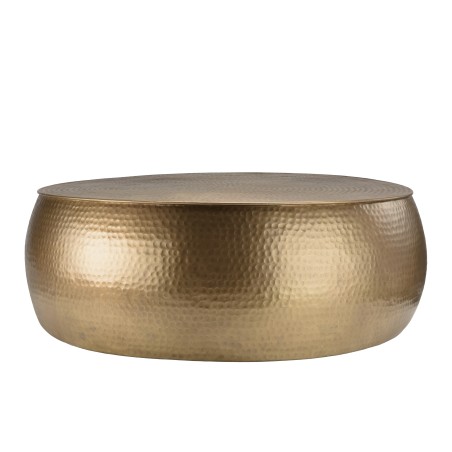 Table basse ronde JOHAN en aluminium doré - 106x106cm
