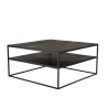JOHAN Double-Top Coffee Table 80x80cm - Black Aluminum