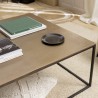 Table basse carrée JOHAN 90x90cm aluminium doré et noir