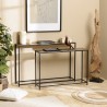 JOHAN - Set of 2 Nesting Console Tables in Gold and Black Aluminium