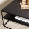 Table basse JOHAN double plateau 80x80cm noir