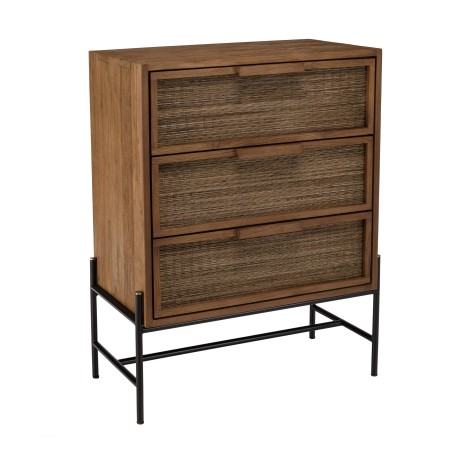 Sixtine 3-Drawer Chest in Recycled Teak Wood