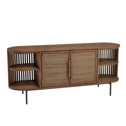 Buffet arrondi en bois de teck recyclé SIXTINE