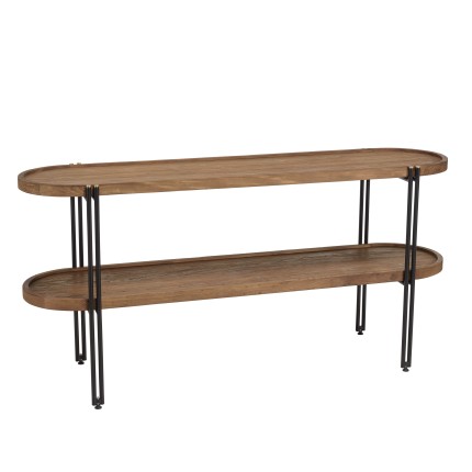 Console double plateau SIXTINE en bois de teck recyclé