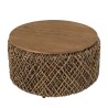 SIXTINE - Round Coffee Table 70x70cm in Coconut Fibre Weave