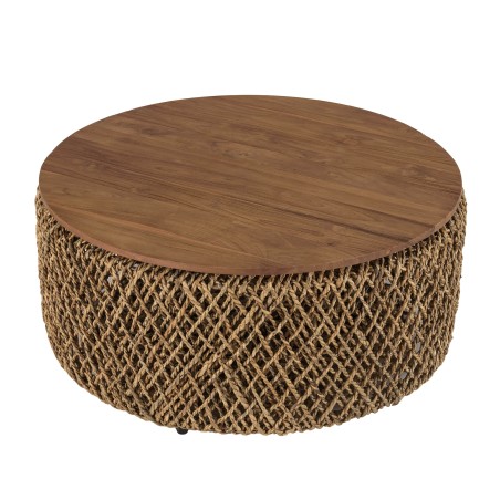 Table basse ronde SIXTINE en coco 85x85cm