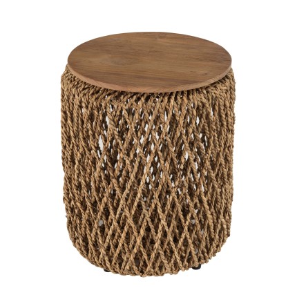 Table d'appoint ronde SIXTINE 40x40cm en fibre de cocotier