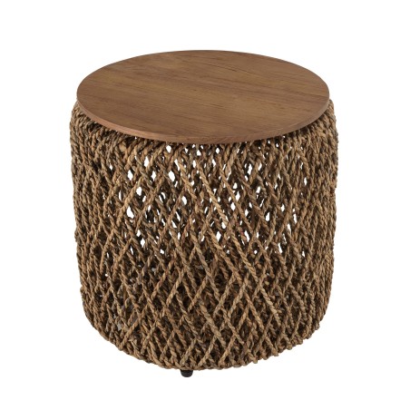 SIXTINE Round Side Table 50x50cm - Woven Coconut Fiber