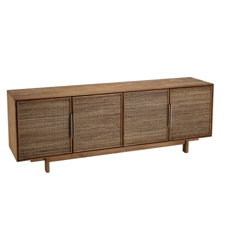 Buffet en bois de teck recyclé naturel 4 portes SIXTINE
