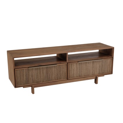 SIXTINE TV Stand - Recycled Teak Wood - 2 Drawers & 2 Niches