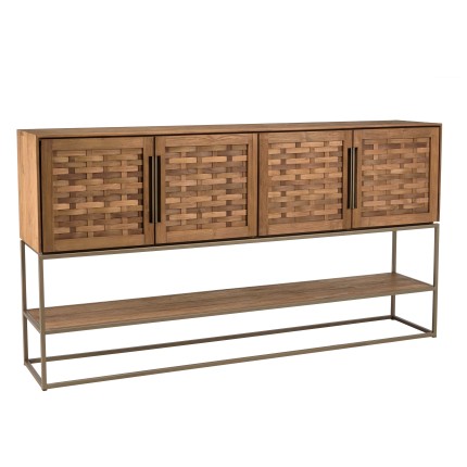 SIXTINE Recycled Teak Wood Sideboard with Bamboo Weave