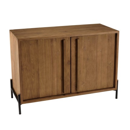SIXTINE Sideboard - Recycled Teak Wood with Black Metal Legs