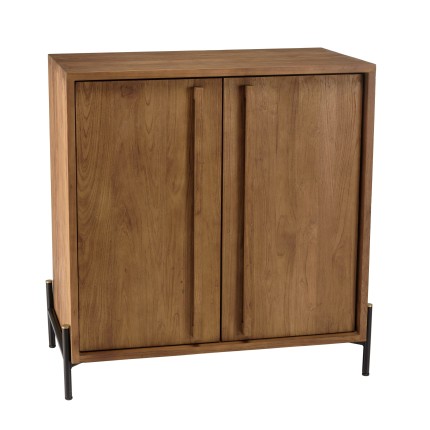 SIXTINE Sideboard - Recycled Teak Wood with Black Metal Legs