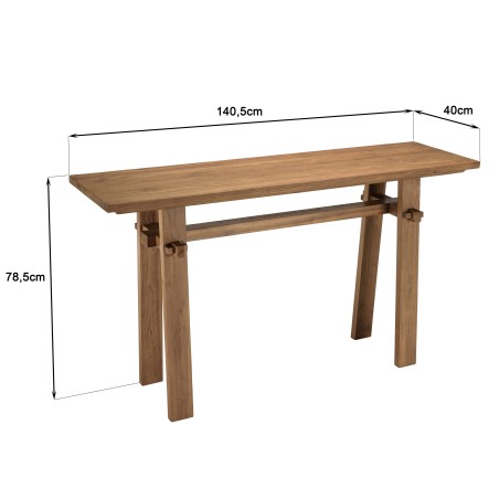 SIXTINE Console Table 140x40cm - Recycled Teak Wood