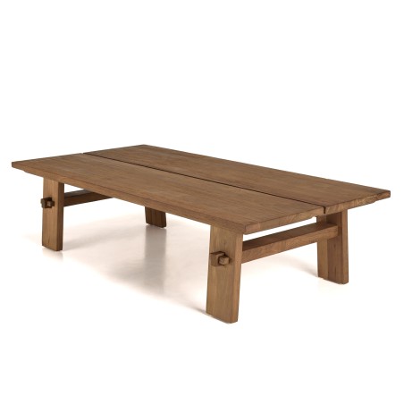 Table basse rectangulaire en bois de teck recyclé SIXTINE 140x70cm
