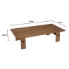 Table basse rectangulaire en bois de teck recyclé SIXTINE 140x70cm