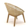SIXTINE Beige Armchair with Rounded Backrest and Woven Abaca Seat