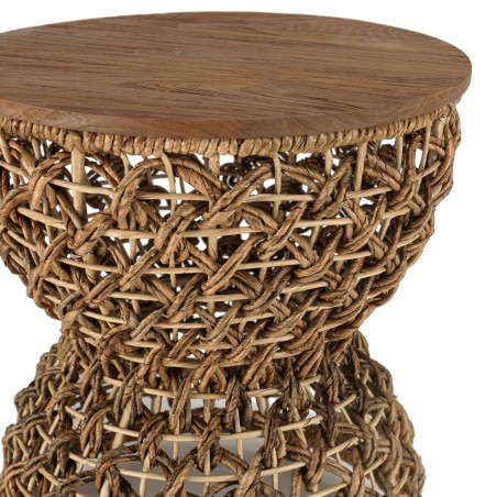 Tabouret SIXTINE en bois de teck recyclé