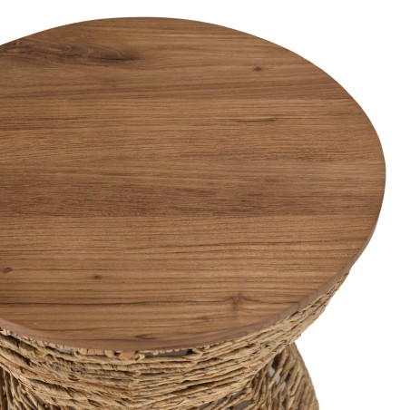 Tabouret SIXTINE en bois de teck recyclé