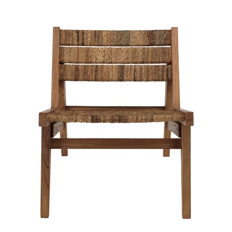 SIXTINE Recycled Teak Lounge Chair with Woven Seat