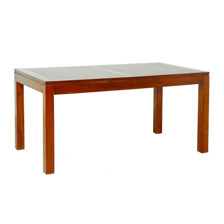 Table à manger LORINE rectangulaire marron rallonge 160/200cm
