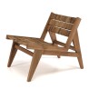 SIXTINE Recycled Teak Lounge Chair with Woven Seat