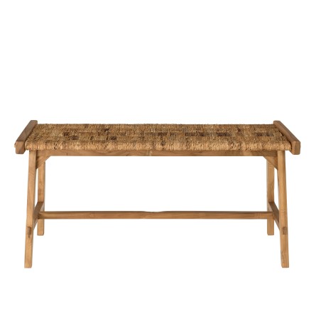 Banc naturel SIXTINE - Teck recyclé et abaca - 100x36cm