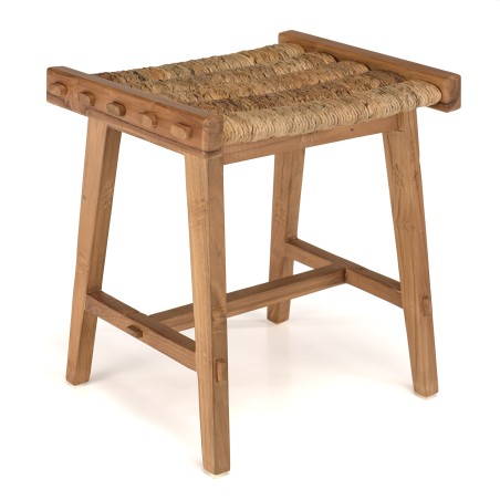 Tabouret SIXTINE en abaca naturel