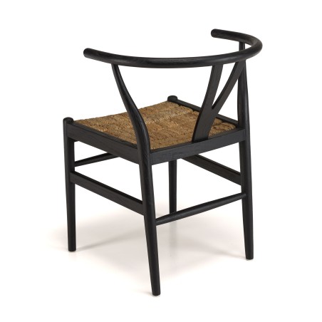 Chaise noire en bois de teck recyclé SIXTINE