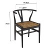 Chaise noire en bois de teck recyclé SIXTINE