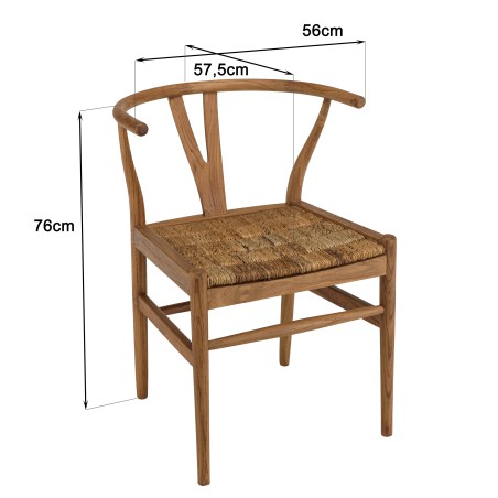 Chaise SIXTINE en bois de teck recyclé